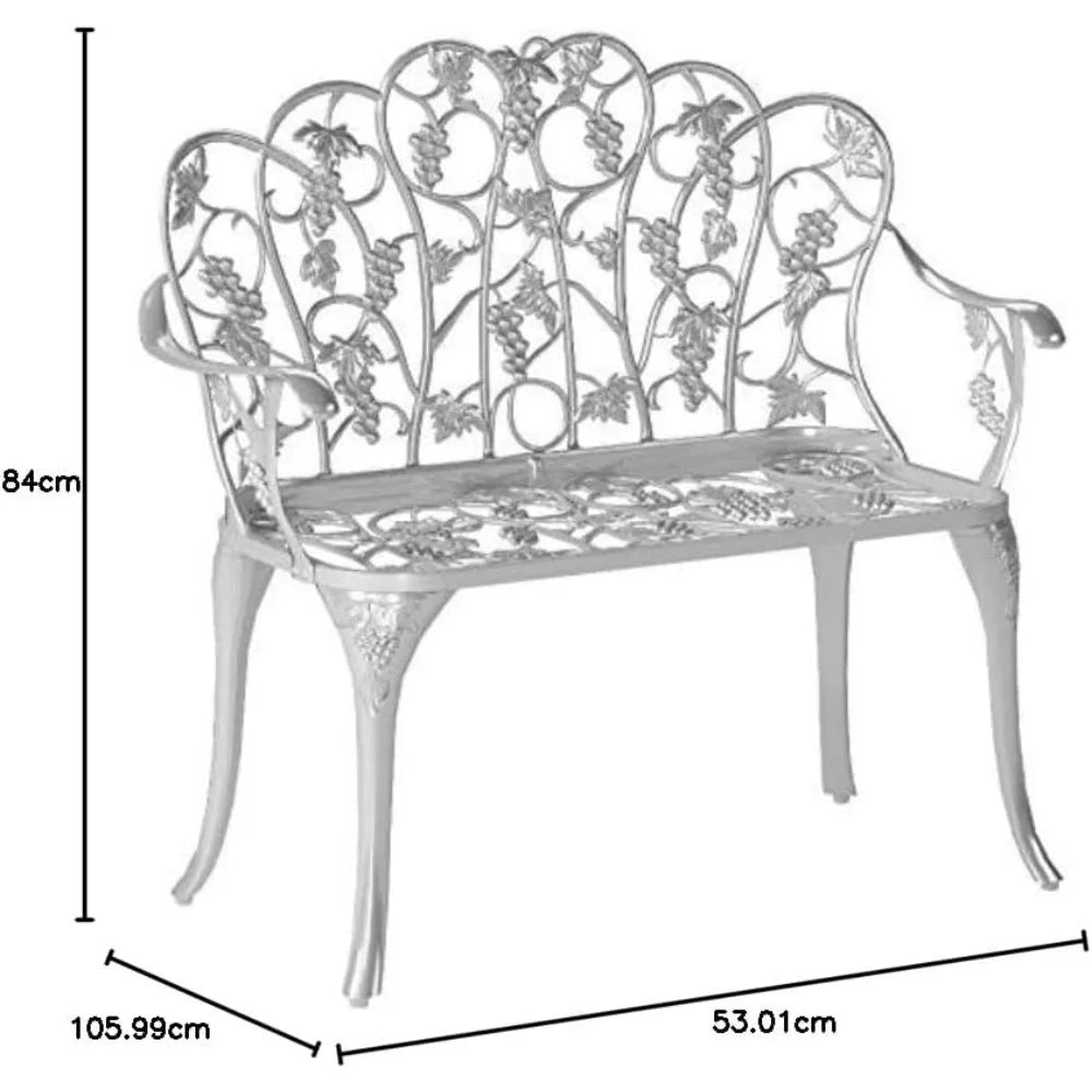 Plow & Hearth Weatherproof Grapevine Outdoor Bench  Holds Up to 300 lbs  Garden Patio Porch Park Deck  Metal