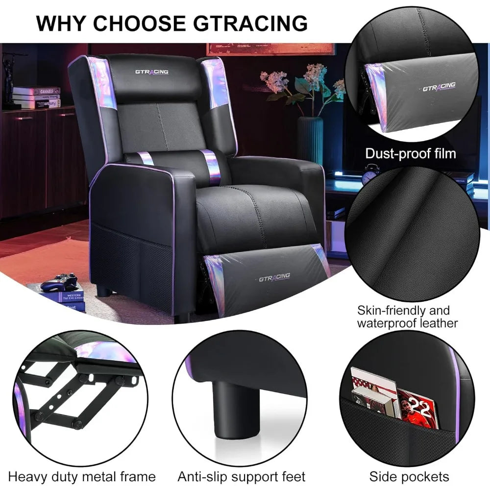 Gaming Recliner Chair: Modern PU Leather Sofa for Adults with Racing Style Ergonomics