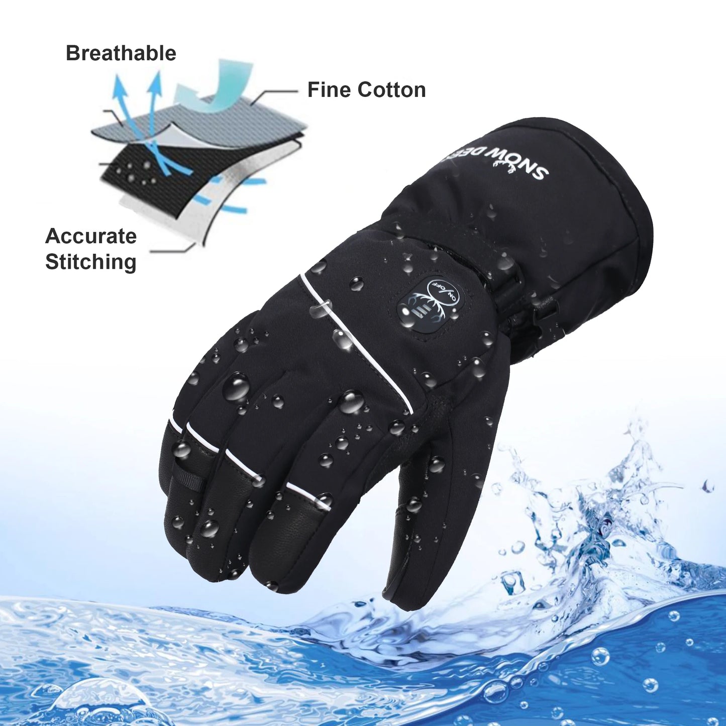 Winter Thermal Electric Heated Skiing Gloves Warm Men Women Touch Screen Rechargable Electric Heating Gloves Motorcycle 2022
