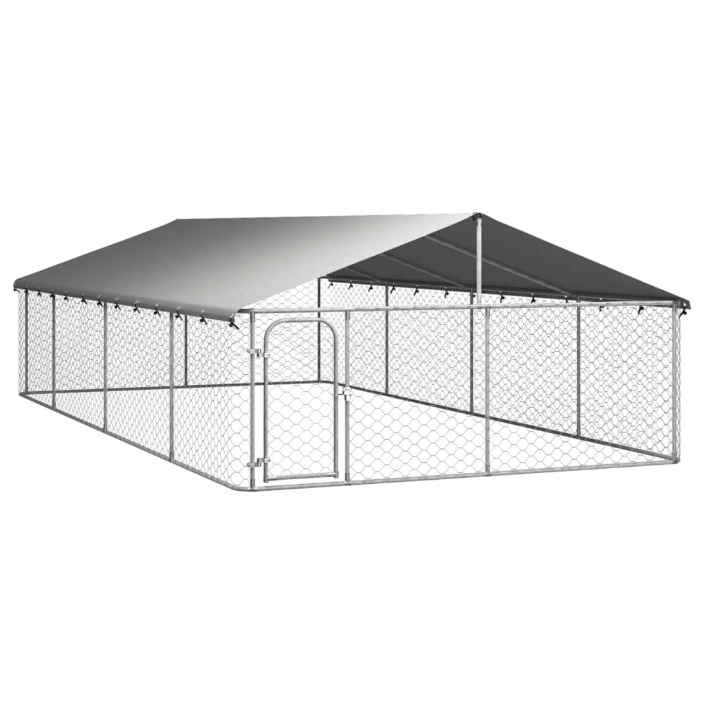 Outdoor Kennel with Roof 600x300x150 cm /100x100x150 cm/200x100x150 cm Kennels and Fences for Dogs Galvanized Steel Large Kennel