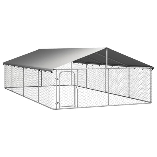Outdoor Kennel with Roof 600x300x150 cm /100x100x150 cm/200x100x150 cm Kennels and Fences for Dogs Galvanized Steel Large Kennel