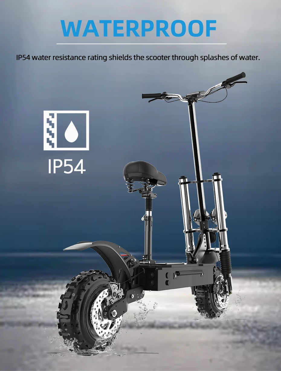 11inch Off Road Electric Scooter Dual Motor 85km/h Electric Scooter Adult 72V 6000W Powerful Electric Kick Scooter for Adults