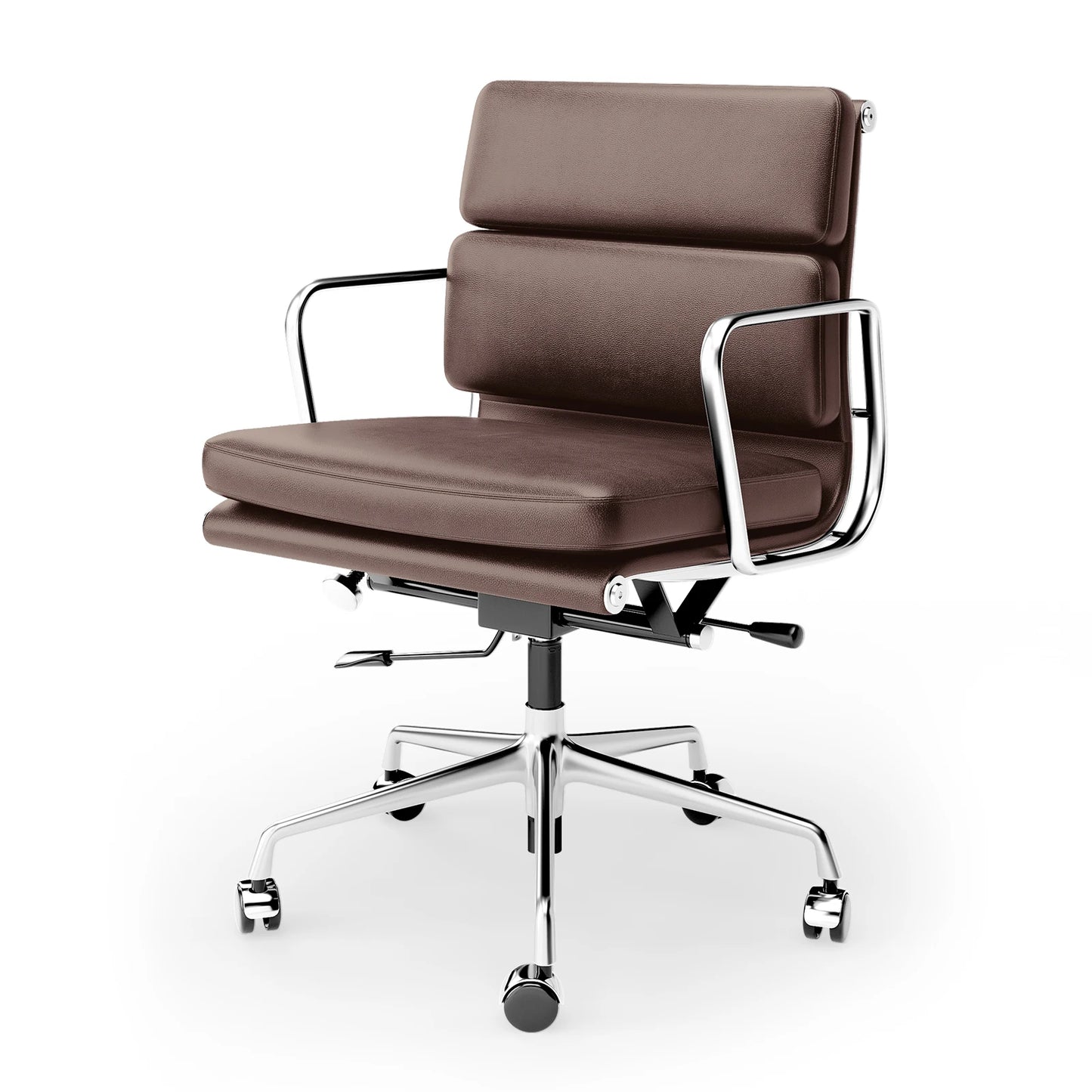 Office Guest Chair Genuine Leather Executive Chair Reception Chairs with Wheels Adjustable Swivel Rolling Office Chairs