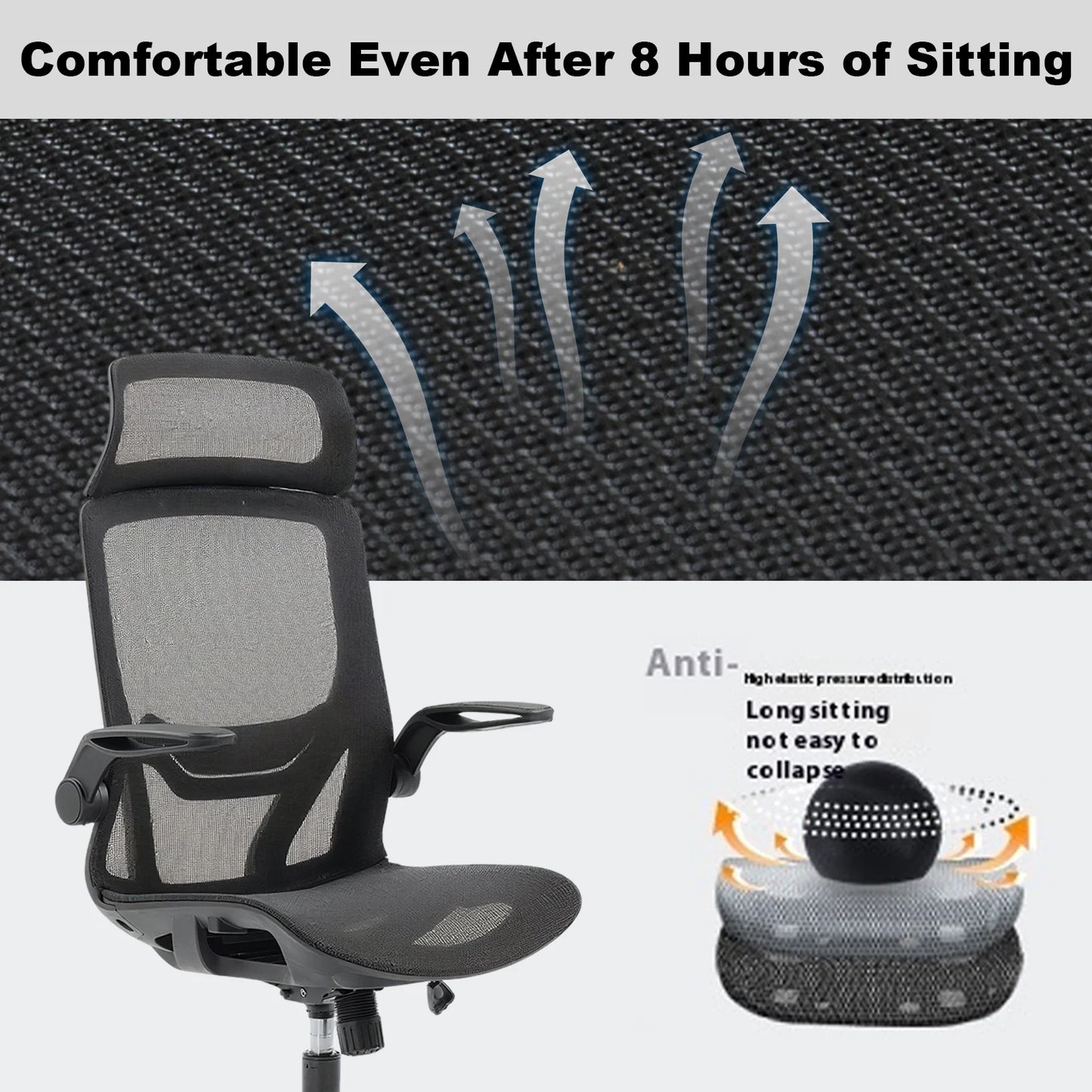 Adjustable Desk Swivel Chairs Computer Chair Recliner Chair Home Furniture Ergonomic High Back Mesh Chair For Office Living Room