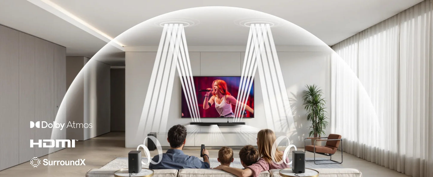 ULTIMEA 460W 5.1.2ch Sound Bar with Dolby Atmos, Surround Sound Home Theater System for TV with 2 Surround Speakers, APP Control