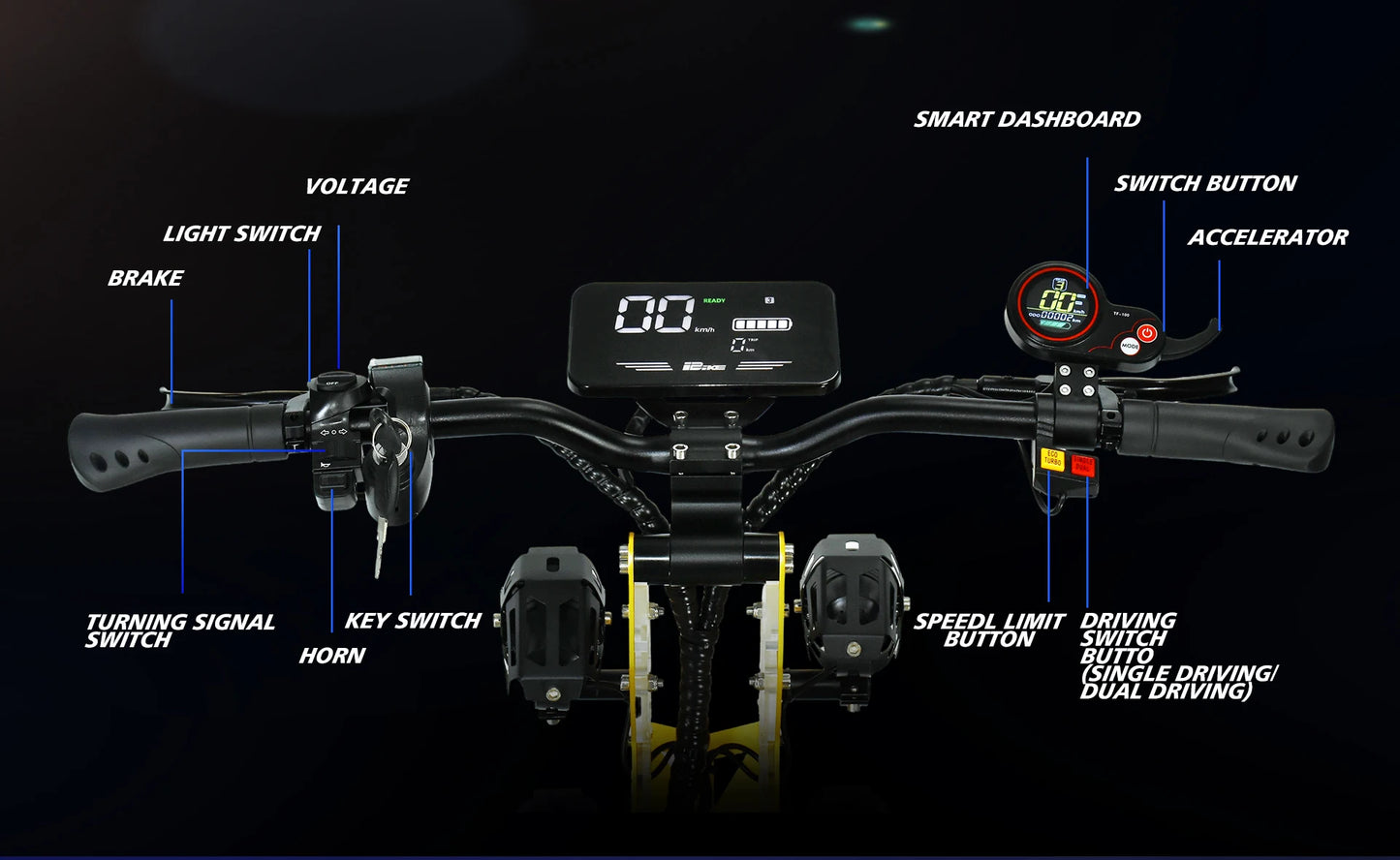 US Warehouse GT-M8 patinete eléctrico 72V50AH Dual Motors 13inch City Wheel Adult Electric Scooter Seat & Trunk Trotinette