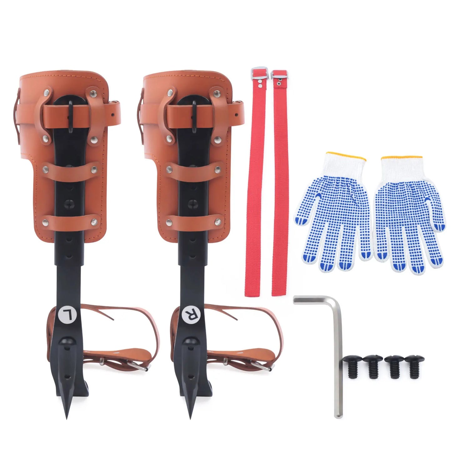 Tree Climbing Spike Set Pole Climbing Spurs Climber Gaffs+Strap Adjustable 100kg