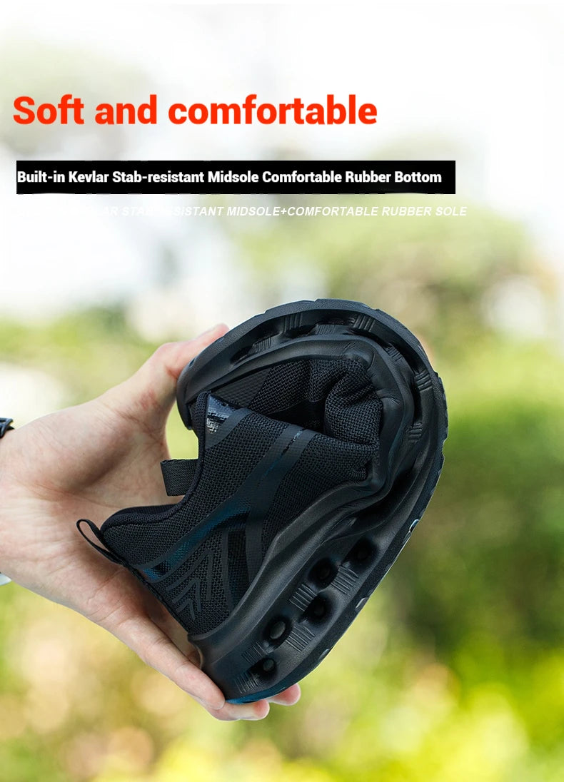 Men's Safety Shoes Anti-Impact Anti-Piercing Lightweight Work Boots Lightweight Breathable Sporty Design for Outdoor Work Shoes