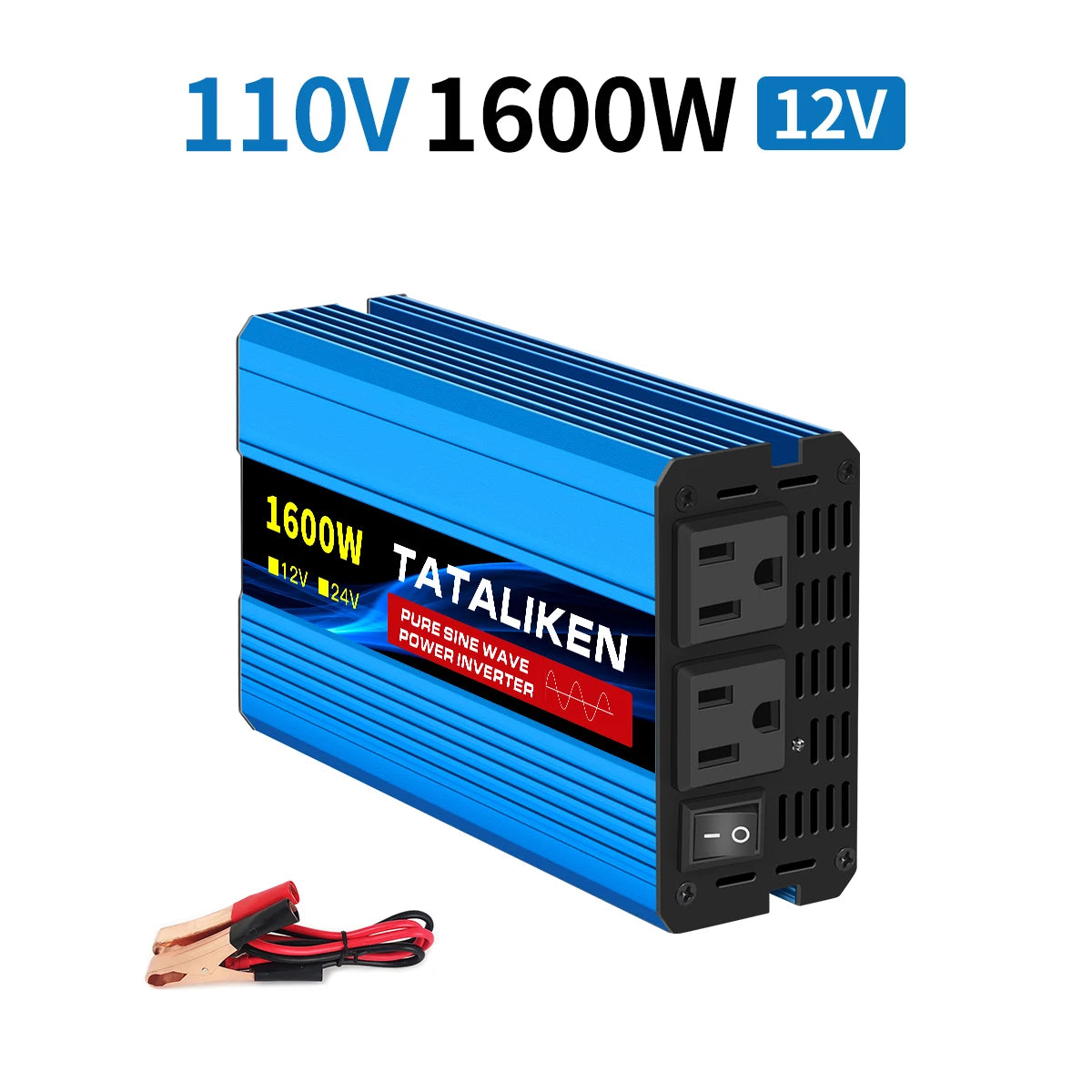 1600w-4500W 12V/24V to AC 110V 60Hz Pure Sine Wave Inverter Car Power Tranfermer  Voltage Portable  Converter with LED Display