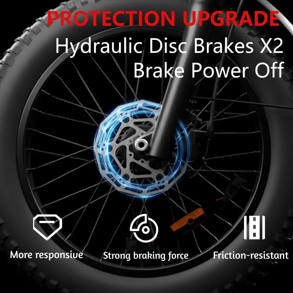 20“ Electric Bike for Adults with Removable Battery, Peak 2000W Brushless Motor, 24-62 Miles, 35 MPH Ebike for Adults
