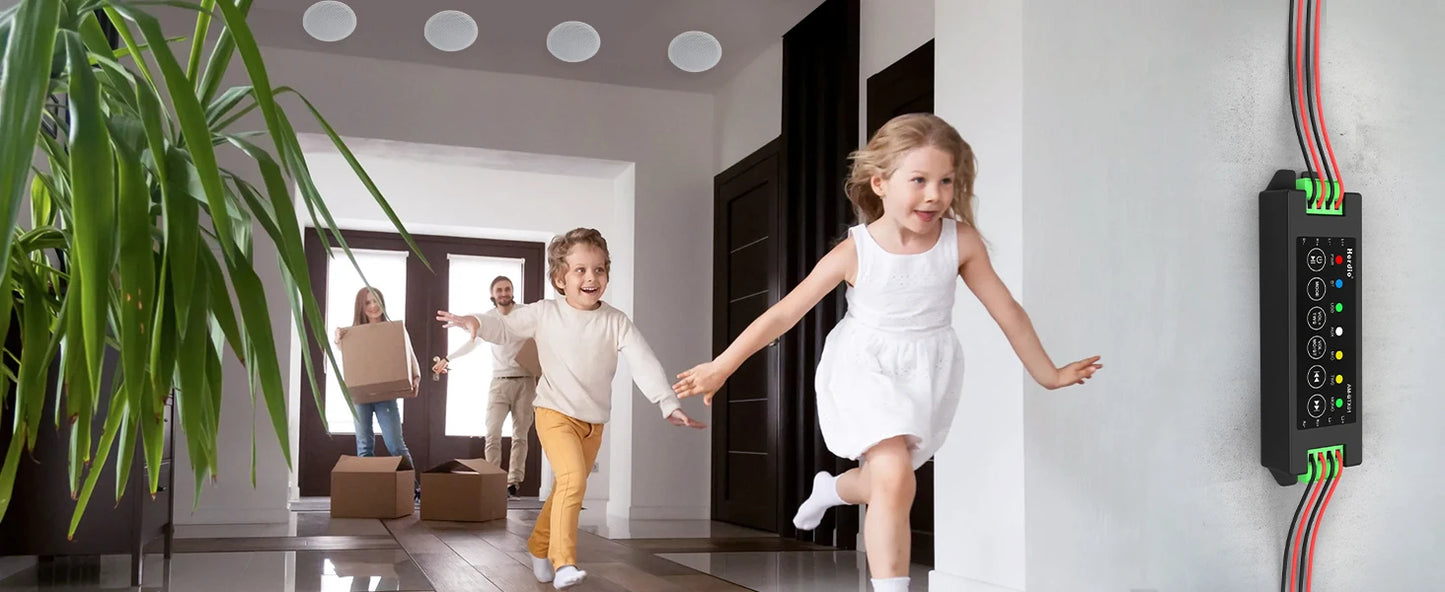 Herdio 5.25” 4PCS Flush Mount Bluetooth Ceiling Speaker System Max Power 600W Great For Humid Indoor Outdoor Kitchen Bedroom