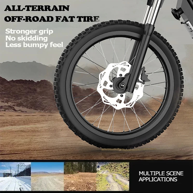 Freego Electric Bike Mid-Drive All-Terrain Dirt Ebike Mountain bike 60V 25AH Bikes Adult Electric Off-Road Bicycle Motocycles