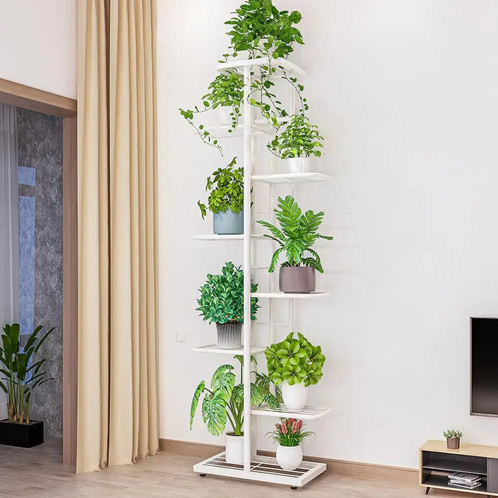 8 Tier Metal Plant Stand Metal Rack, Multiple Flower Pot Holder Shelves Corner Rack, Planter Shelf Display Rack Storage