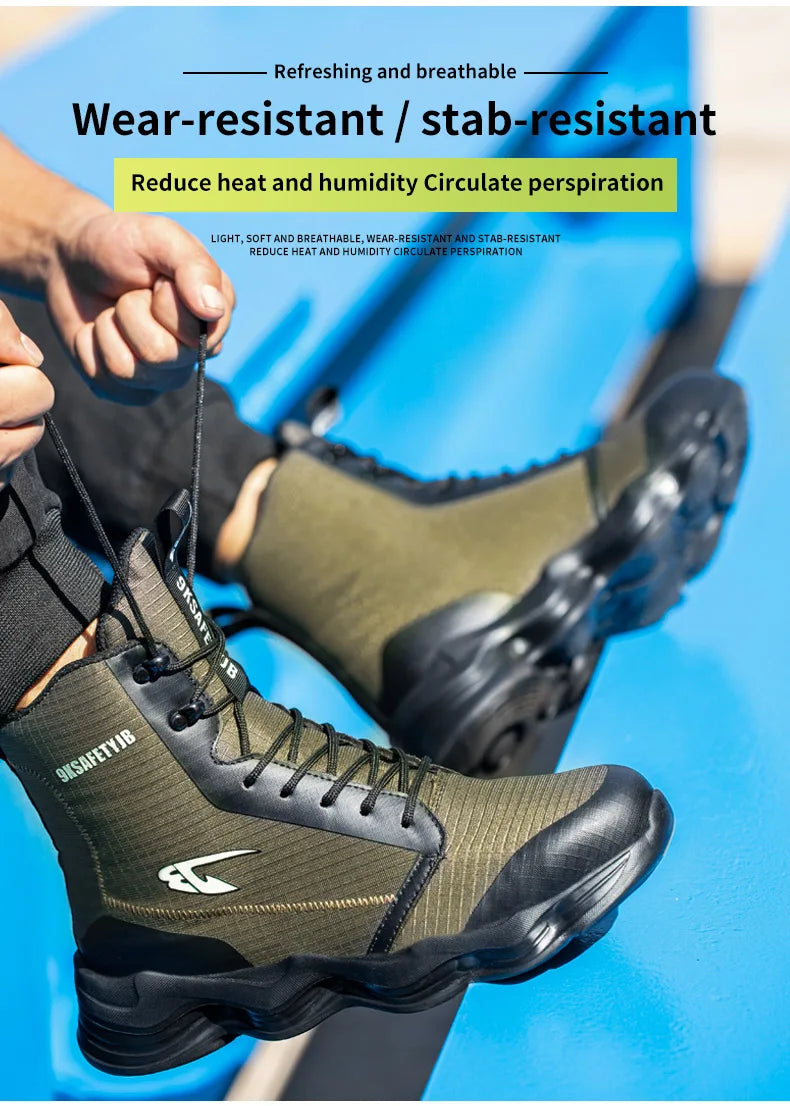 Fashionable breathable anti-smash and anti-puncture safety shoes