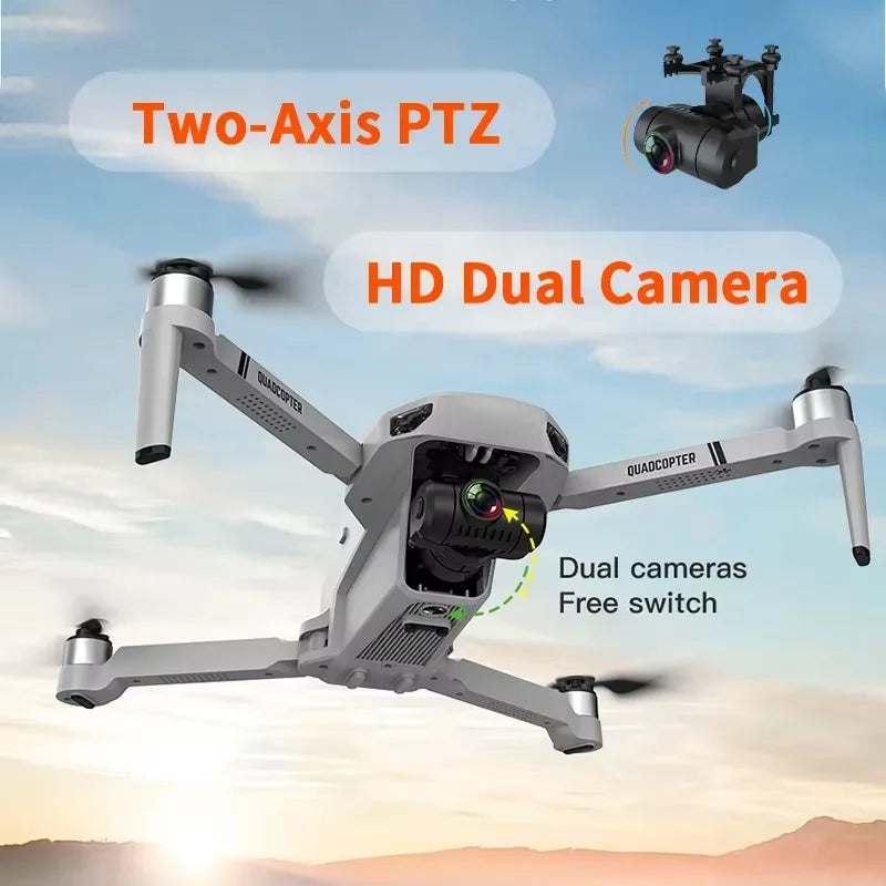 KF102 4K HD GPS Drone with Dual Camera 2-Axis Gimbal Optical Flow WiFi FPV Foldable Quadcopter Toy Perfect Gift for Kids Adults