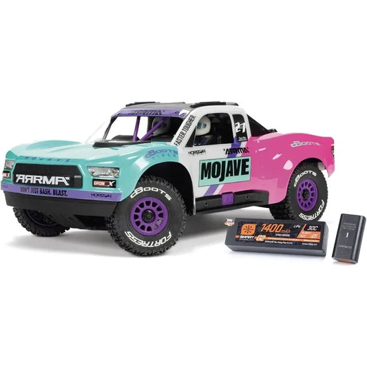 RC Truck Mojave GROM 4X4 223S BLX BRUSHLESS Small Scale Desert Truck RTR with DSC, Battery & Charger Included, Teal, ARA23