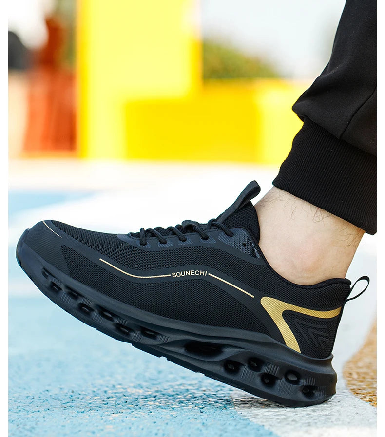 Men's Safety Shoes Anti-Impact Anti-Piercing Lightweight Work Boots Lightweight Breathable Sporty Design for Outdoor Work Shoes