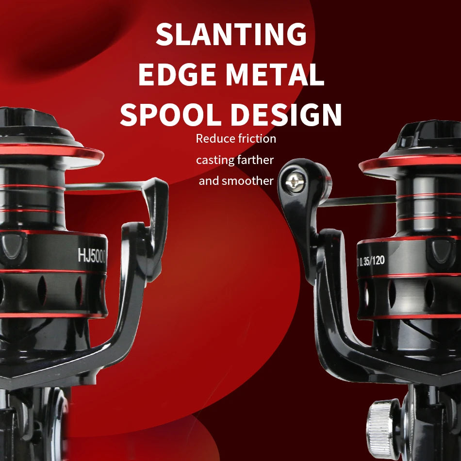 HJ Fishing Reel Spinning Reel Metal Reel Cup 10KG Max Drag Power Spinning Wheel High Speed Adapt to Any Water Body