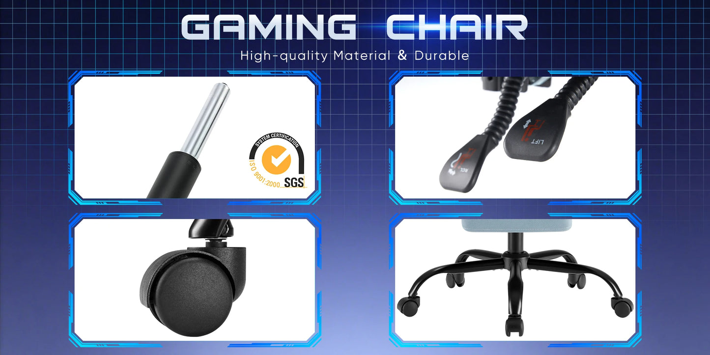 JHK Ergonomic Computer Gaming Chair Height Adjustable 360° Swivel with Headrest Lumbar Support Linkage Armrests For Office Home