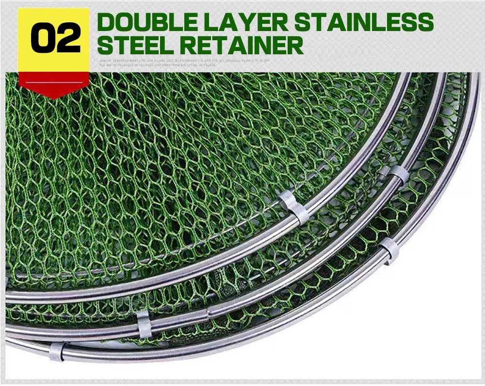 Folding Fishing Net 1.7m 2m 2.5m 3m Shrimp Fish Trap Carp Large Creel Feeder Crab Catchers Surfcasting Accessories Cast Network