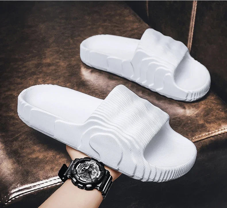 Soft Home Slippers Couple Summer Indoor Skid Proof Bathroom Slippers Sandals Hotel Solid Color Men Women Flip Flops Flat Shoes