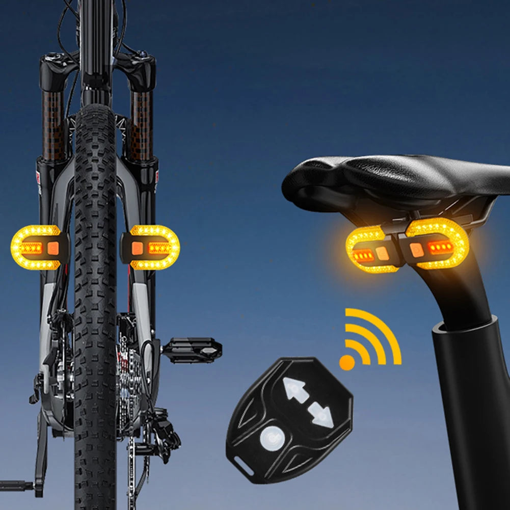 Bicycle Turn Signal Light Wireless Remote Control Bicycle Rear Light USB Rechargeable Cycling Back Light Bike Accessories