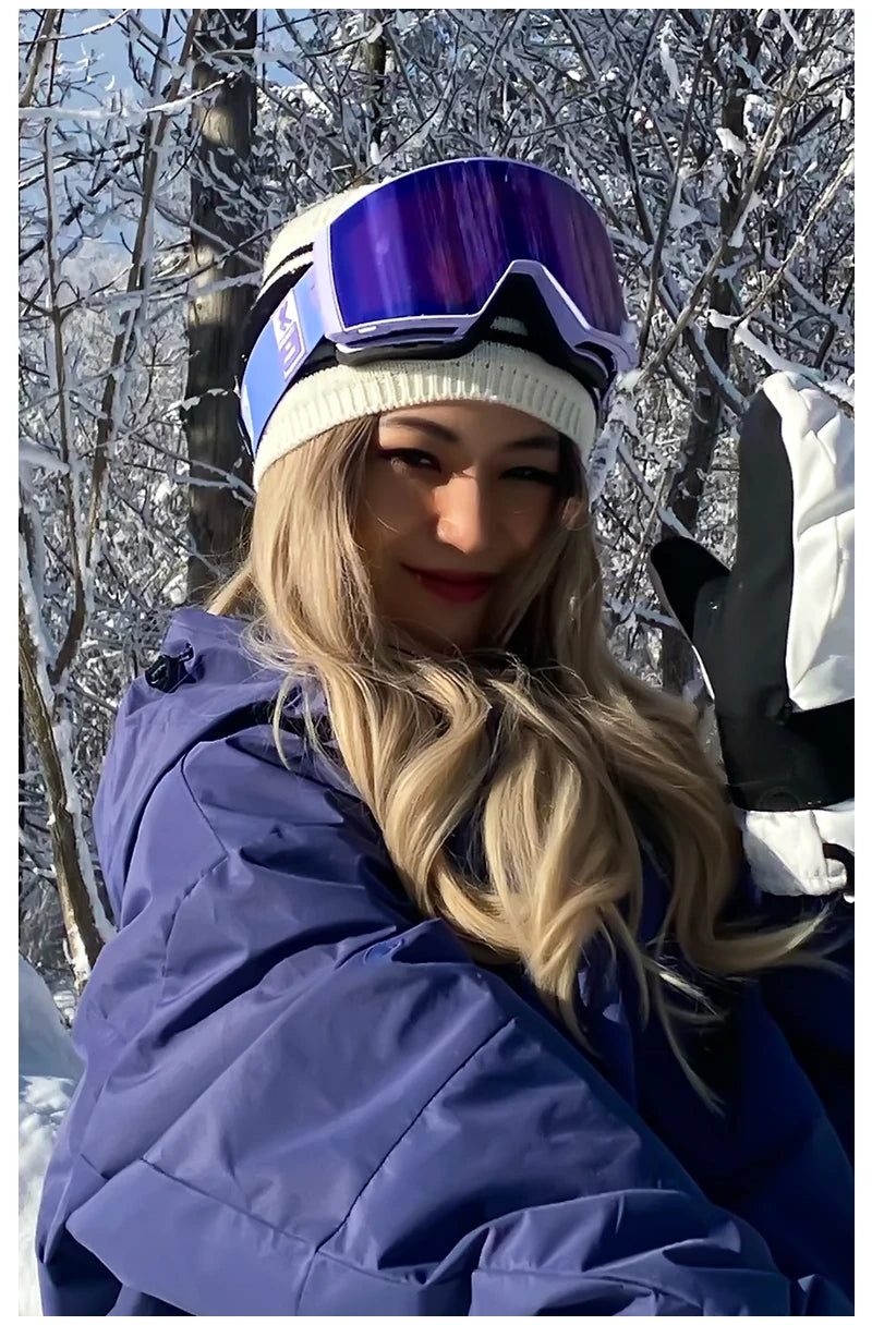 KAPVOE New Outdoor Photochromic Ski Goggles Winter Snow Sports for Unisex Snow Glasses UV400 Anti-fog Magnetic Snowboard Glasses