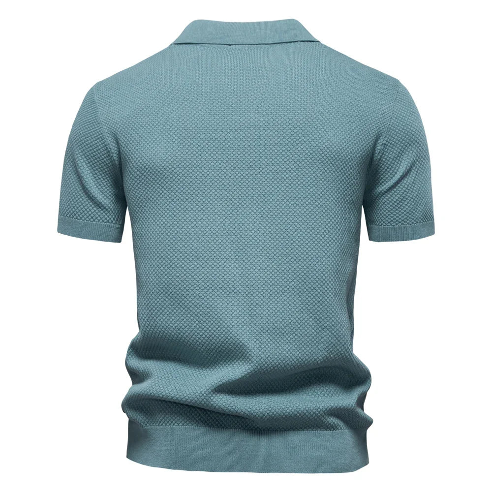 Men's Summer Breathable Polo Shirt Short Sleeve Solid Color Casual Polo Shirts for Men Lightweight Stretch Polo ﻿