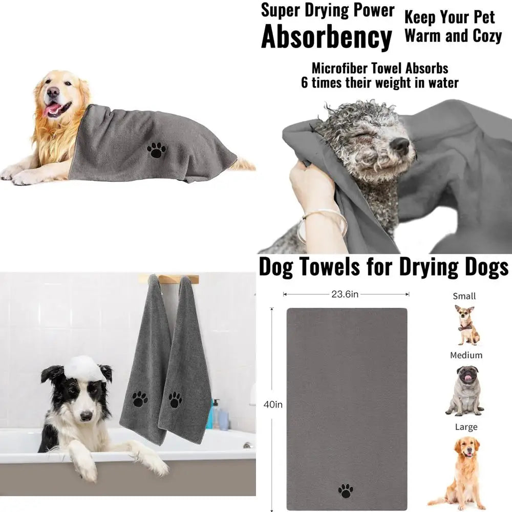 Microfiber Dog Towels for Drying Dogs, Super Absorbent and Soft Pet Grooming Towel, 40 Inch X 23.6 Inch, Perfect Dog Shower & Ba