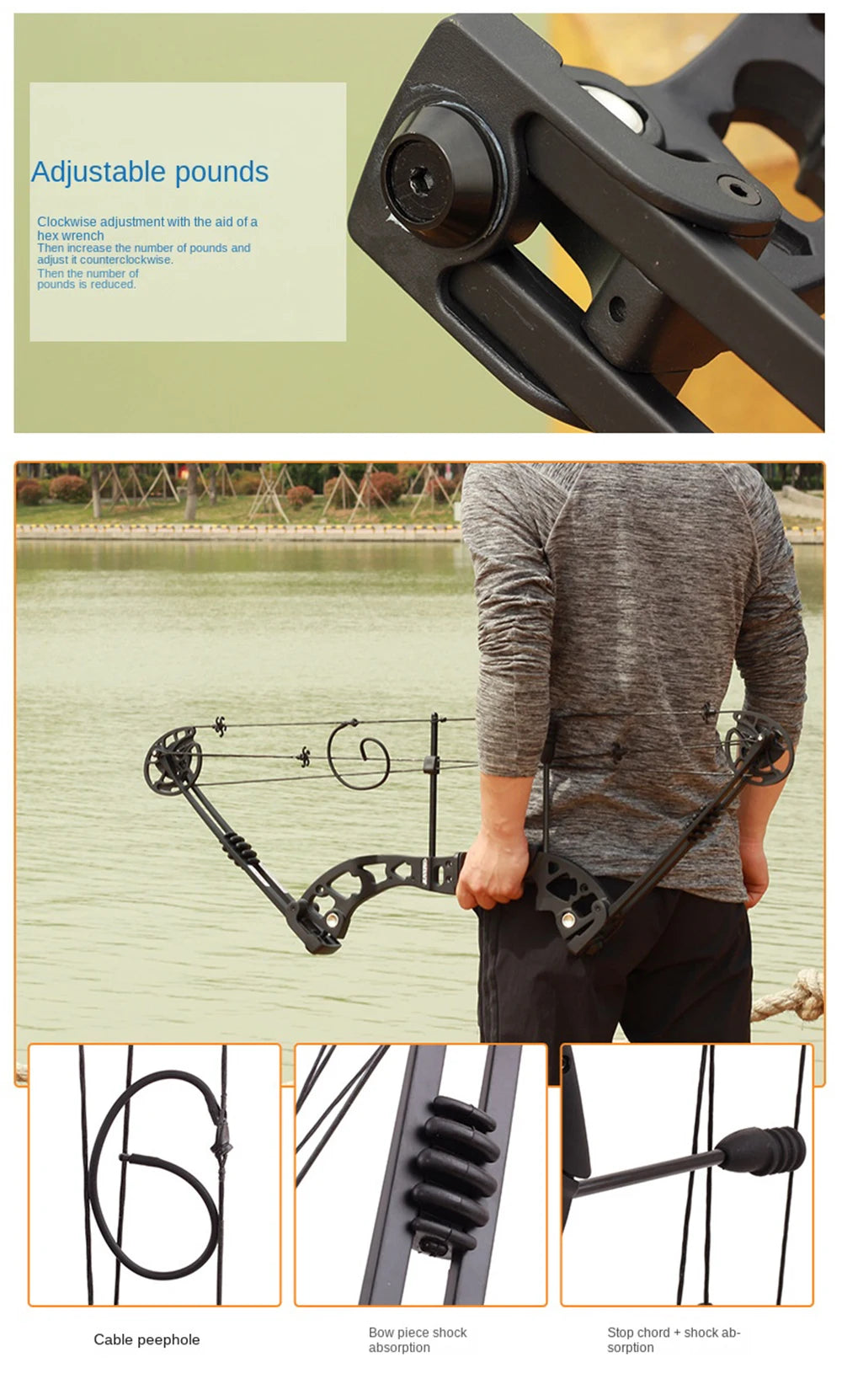Battleship X Composite Pulley Bow and Arrow M125 Outdoor Archery Equipment 30-60lb Bow and Arrow Set