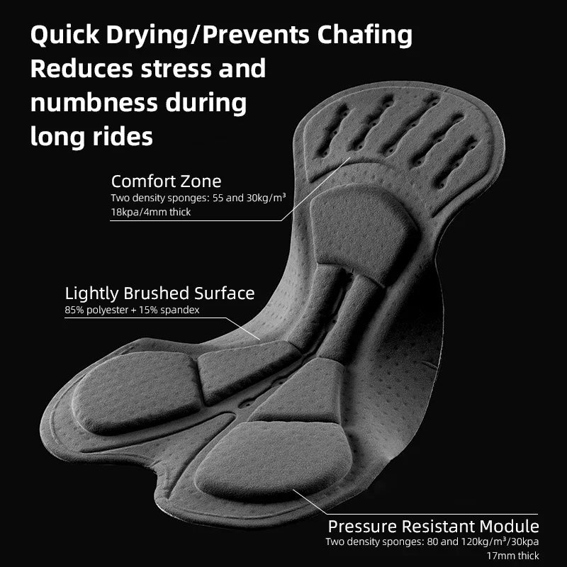 ROCKBROS Men's Cycling Shorts 3D Gel Pad Cycling Underwear Anti-Slip Breathable Bike Bicycle Liner Shorts Men MTB Road Riding