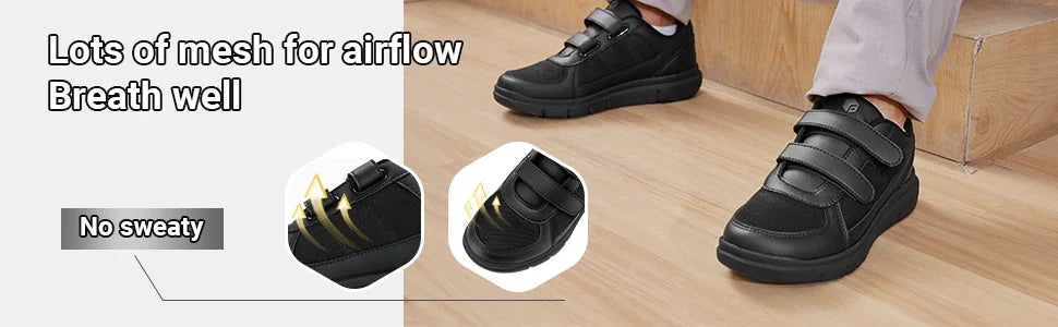 Extra Wide 4E Men'S Diabetic Shoes Senior Causal Shoe Relieve Neuropathy Suitable For Swollen Foot Pain With Arch Support