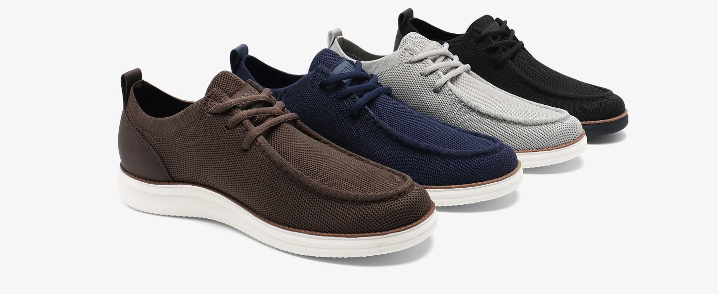 Mens Casual Shoes Wide Loafers Comfortable Walking Slip On Lightweight Breathable Lace Up Shoes