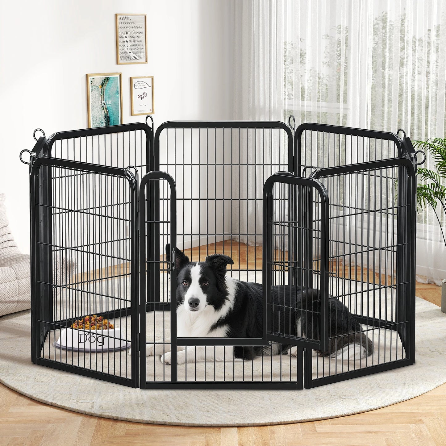 Heavy-Duty Metal Puppy Playpen – 24"/32"/40" Options, 8/16 Panels, Ideal for Indoor Use & Outdoor (RV Camping, Yard, Garden)