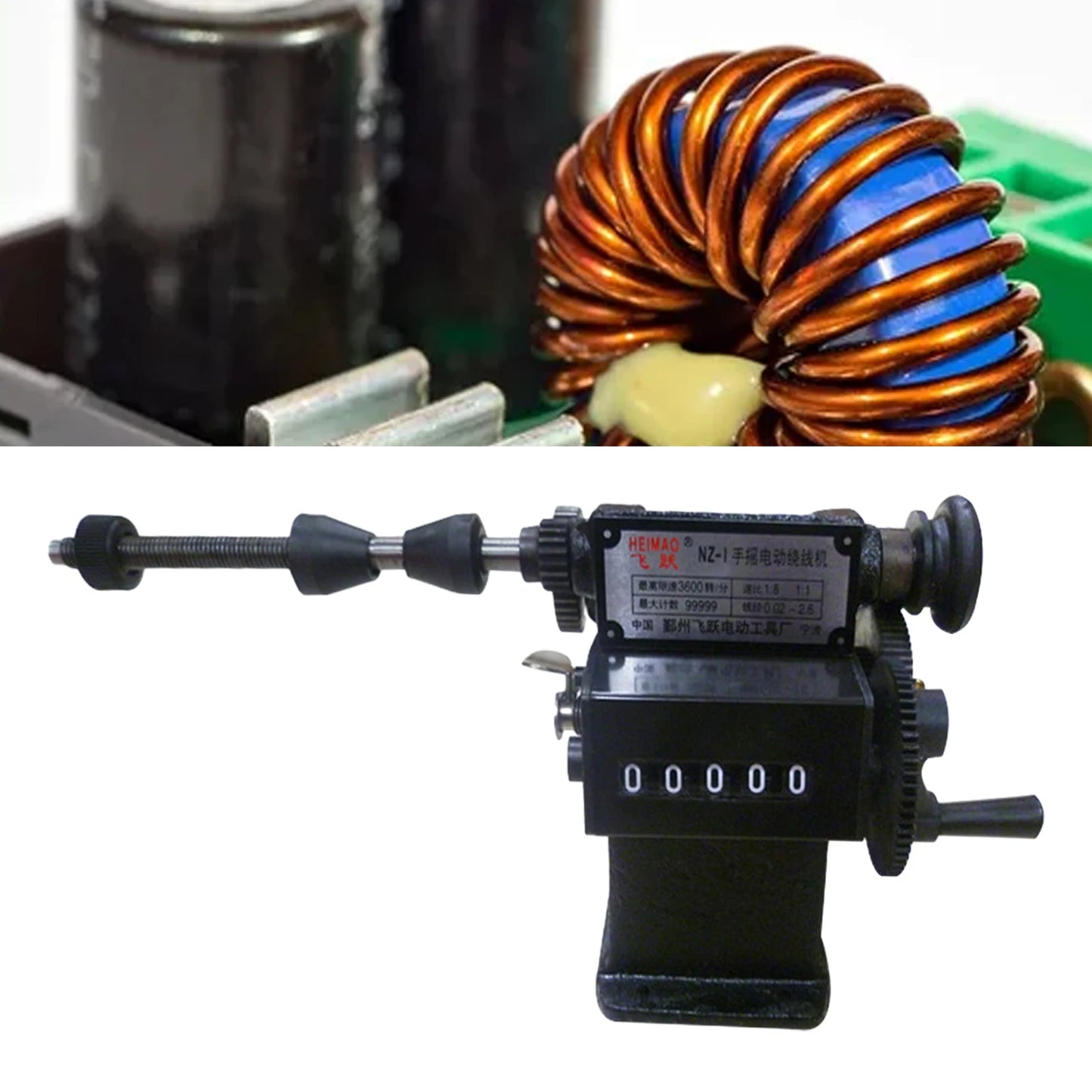 Manual Wire Winder with Counter Hand Crank Wire Winding Machine Portable and Easy to Use