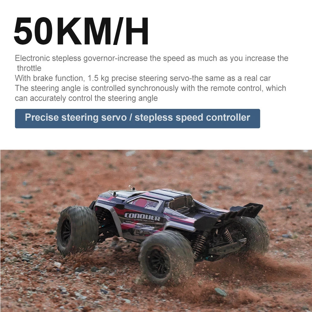 16102 1:16 Rc Car With Led Light 4WD 50km/h Off-road Vehicle High Speed Drift Car For Kid Vs Wltoys Boys Kids Birthday Gifts