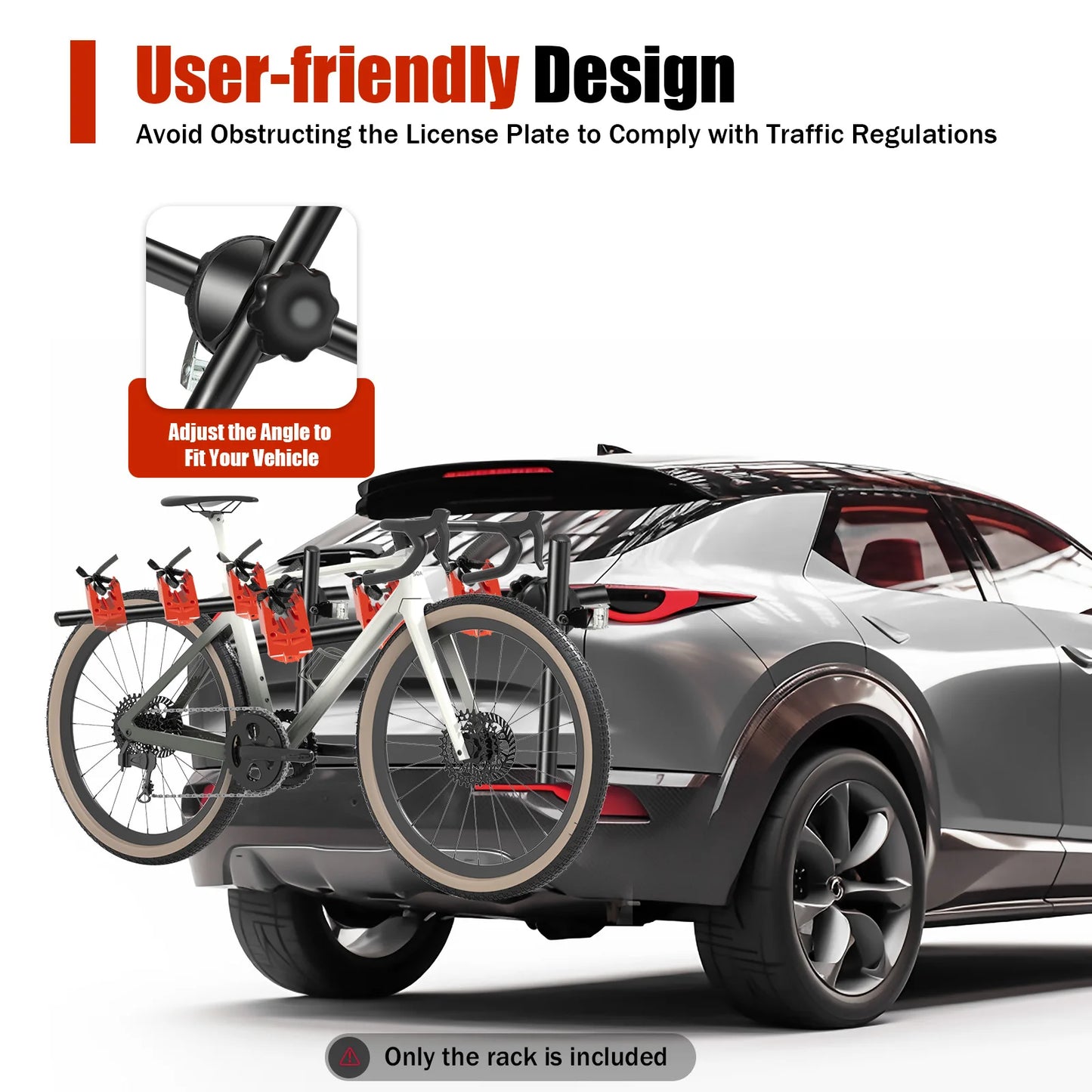 Foldable Car Trunk Bike Rack Auto Bicycle Rack Carrier 3 Bikes Trunk Mount for Most Hatchbacks, Sedans, SUVs, Vans
