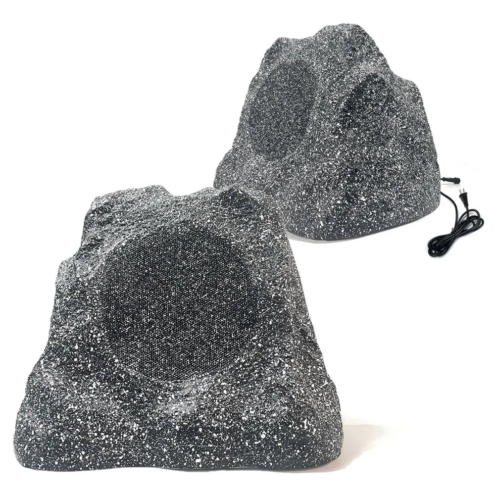 Herdio 8" Outdoor Bluetooth Rock Speakers HD Digital Stereo Effect Tweeter Waterproof Resin Material a Pair for Garden Pool