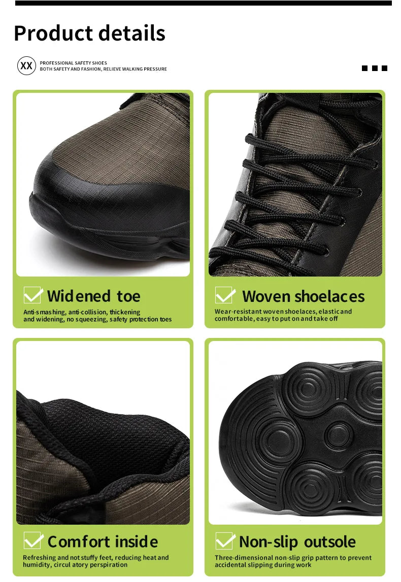 Fashionable breathable anti-smash and anti-puncture safety shoes