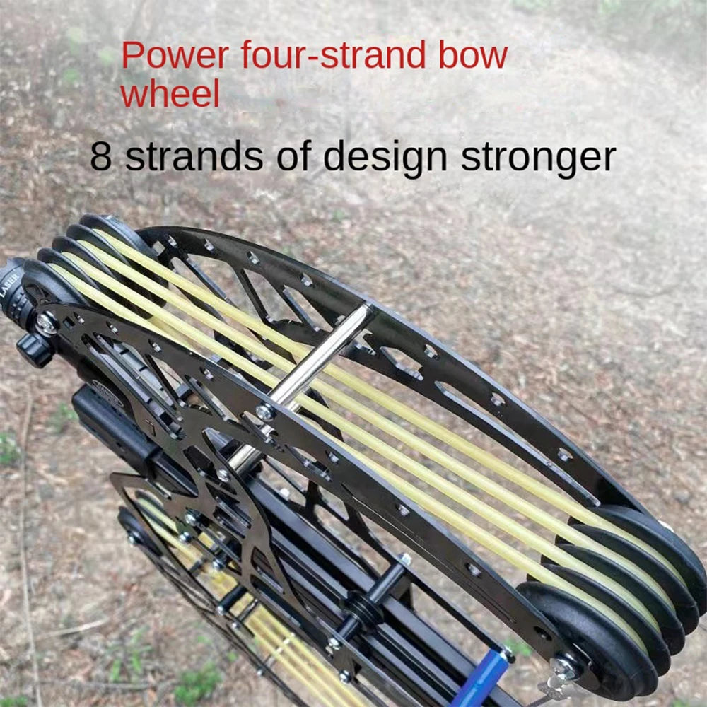New all-metal 50-round compound bow and arrow compound slingshot steel ball double outdoor high-precision Green light bow