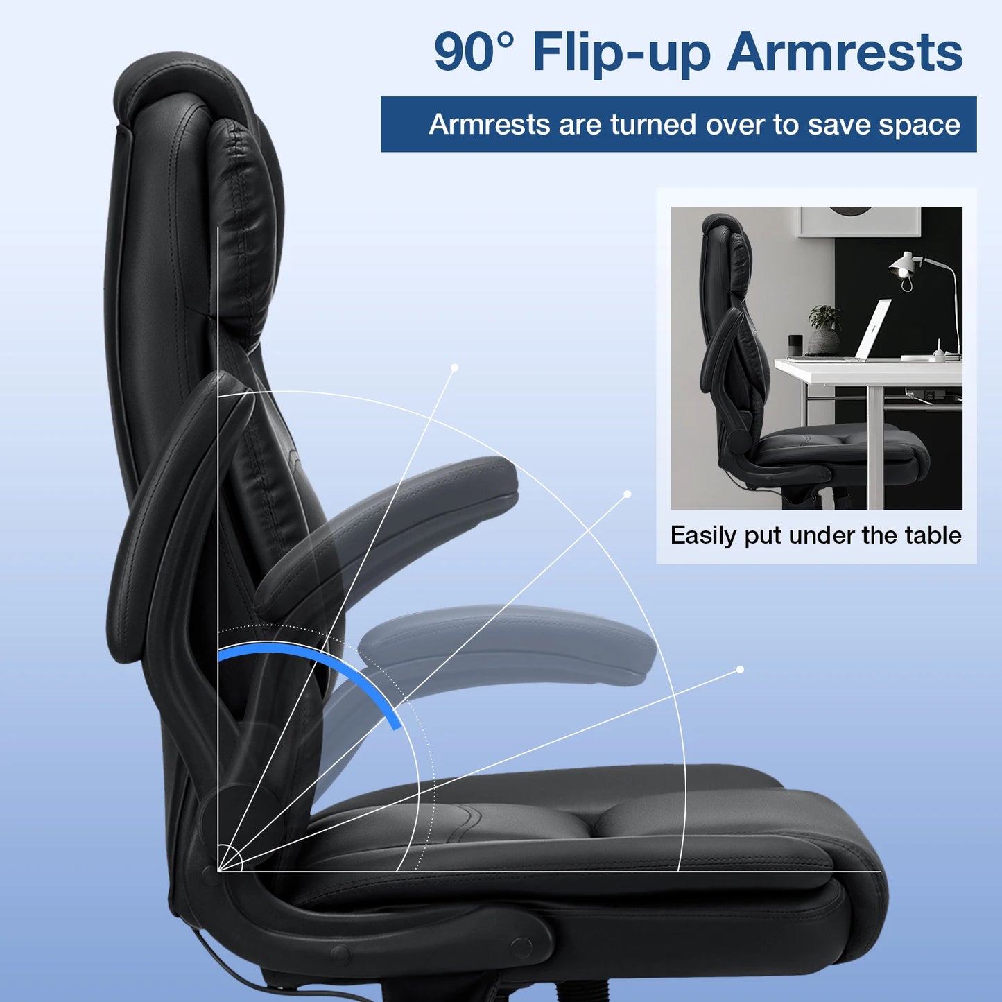 Office Chair With Ergonomic PU Leather Adjustable Height Reclining Backrest Orthopedic Inflatable Computer Recliner Chair Sofas