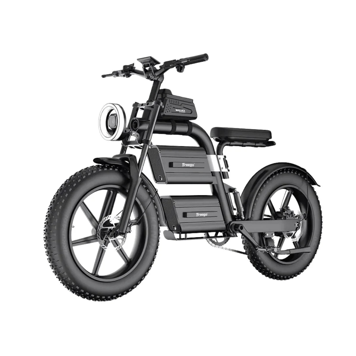 FREEGO Electric Bike for Adults 2100W Peak 40Ah Dual Battery  37MPH Off Road Fat Tire Electric Motorcycle with Full Suspension