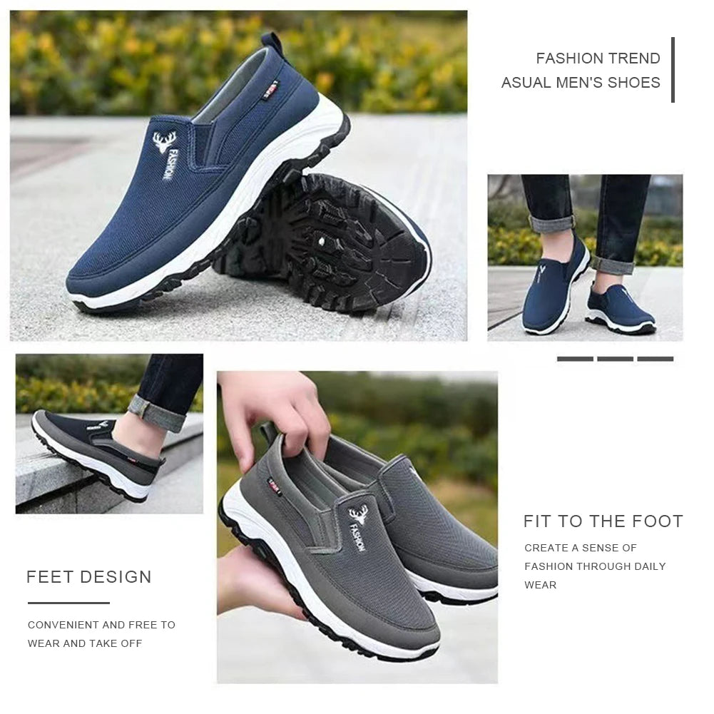 Men Penny Boat Shoes Sports Shoes Breathable Orthopedic Travel Plimsolls Flat Slip On for Outdoor Activity Hiking Walking