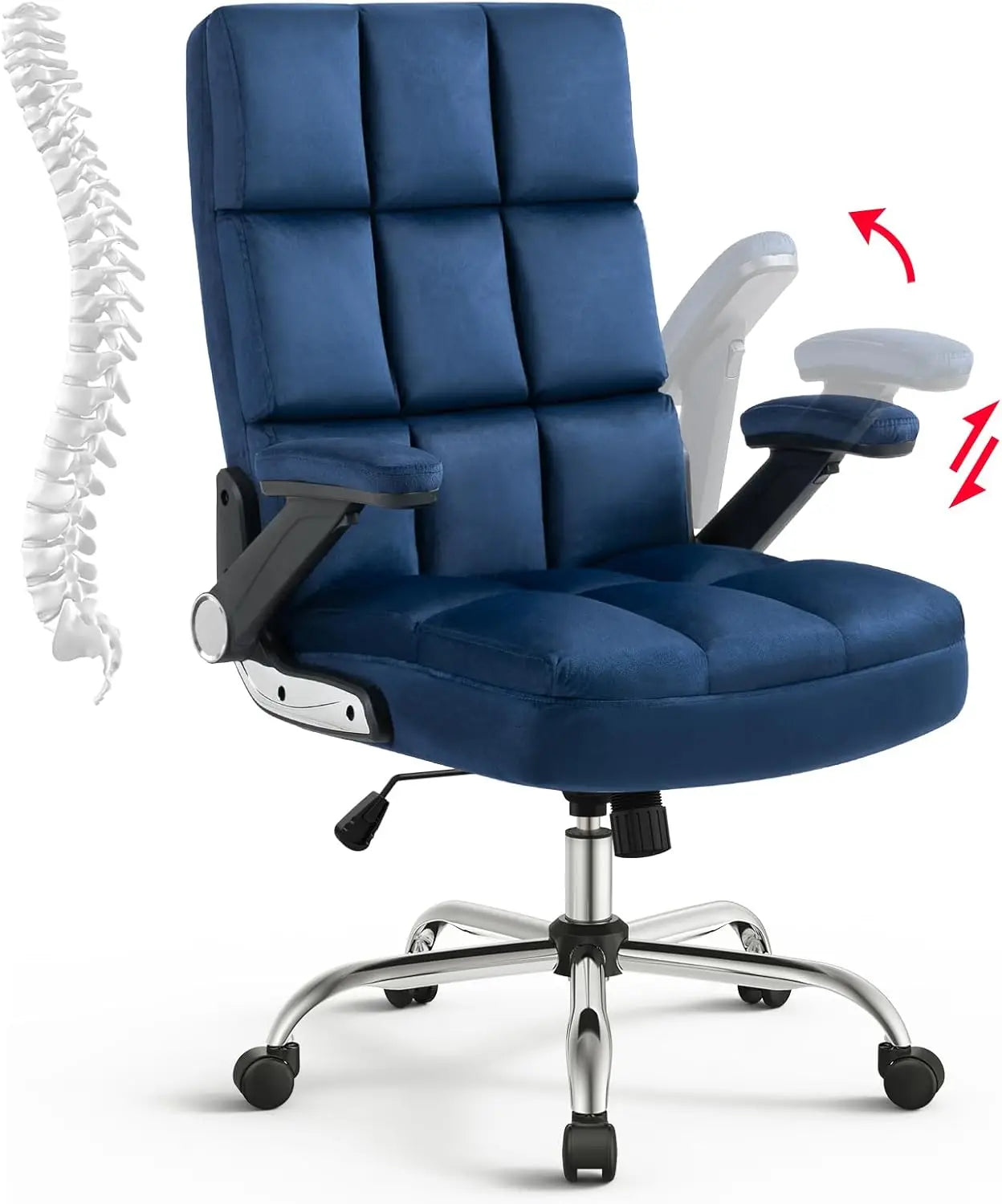 Home Office Chair Ergonomic Desk Executive Chair Computer Task Chair, Rolling Swivel Chair with Arms,