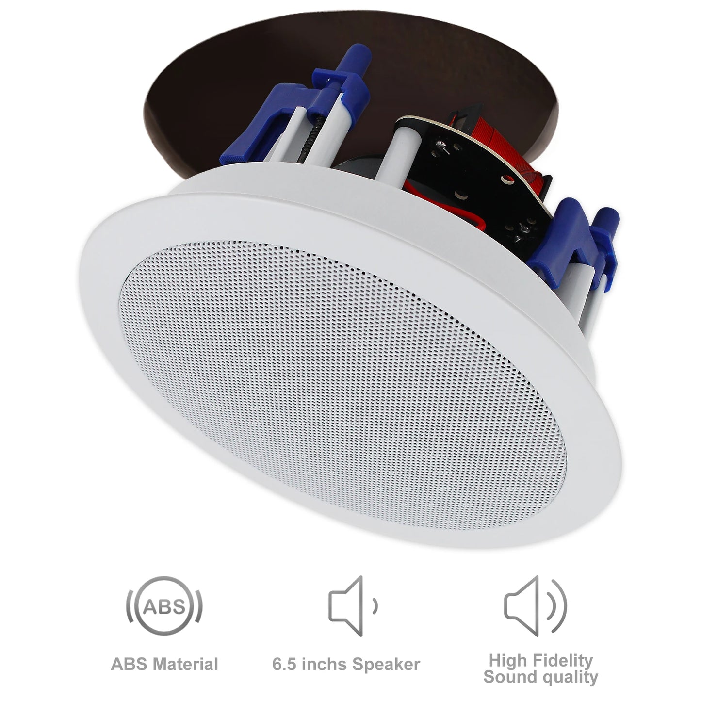 Herdio 5.25” 4PCS Flush Mount Bluetooth Ceiling Speaker System Max Power 600W Great For Humid Indoor Outdoor Kitchen Bedroom