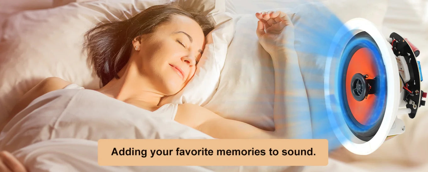 Herdio 4PCS 6.5" 4PCS Bluetooth In Ceiling Speakers 600W 2-Way Flush Mount Speakers System With Wall Amplifier Receiver For Home