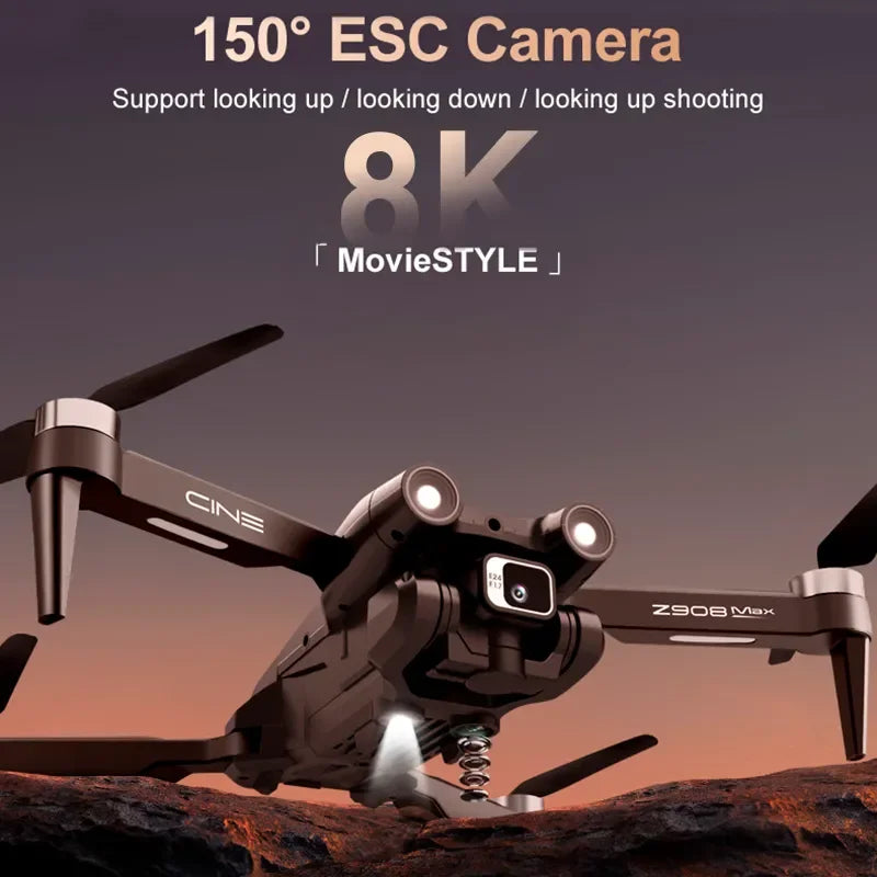Z908 Pro Max GPS Drone Brushless 8K HD Dual Camera Optical Flow Obstacle Avoidance Foldable Quadcopter RC Distance 9000M