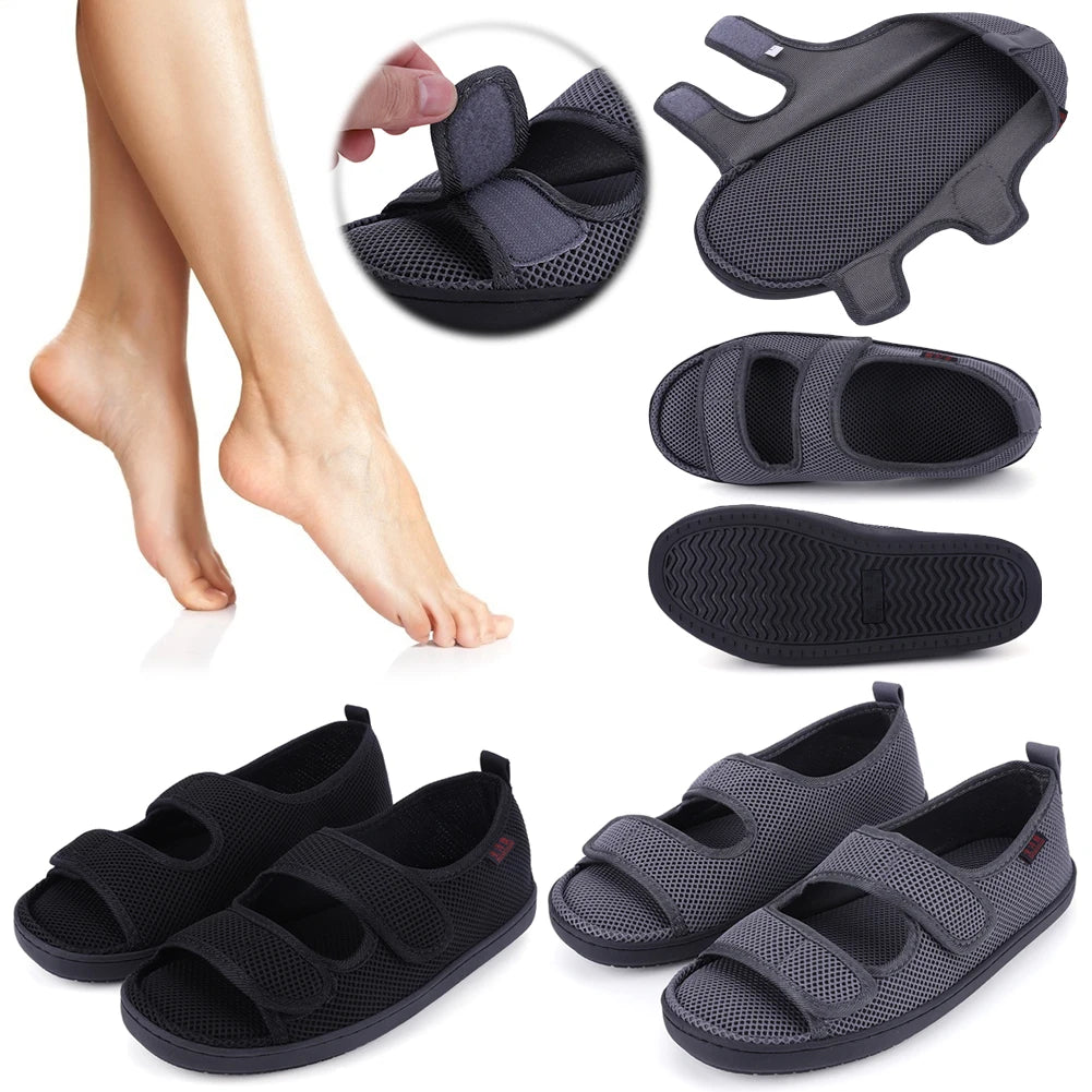 Diabetic Sandals Breathable Summer Walking Sandals Anti-Slip Soft Elderly Sandals for Elderly Swelling Sensitive Feet