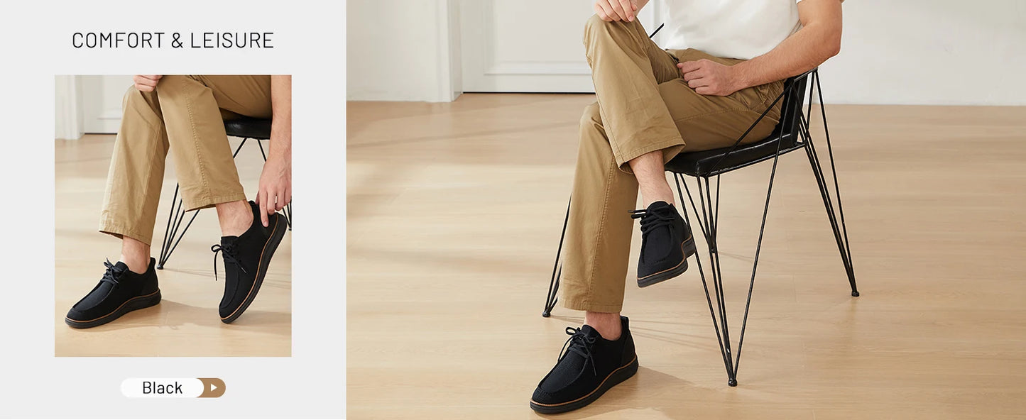 Mens Casual Shoes Wide Loafers Comfortable Walking Slip On Lightweight Breathable Lace Up Shoes
