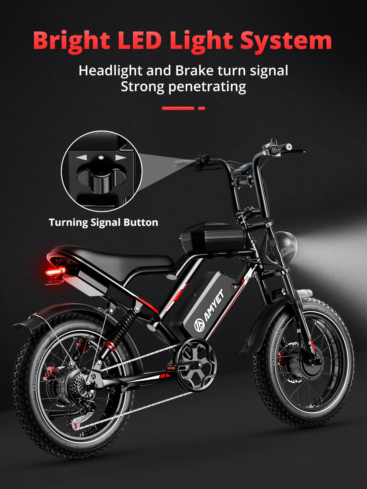 AMYET S8 Adults Electric Bike For Men 2000W Dual Motor Bicycle 48V 25AH Battery 20" Ebike Electric E Bikes Mountain Moped Ebikes